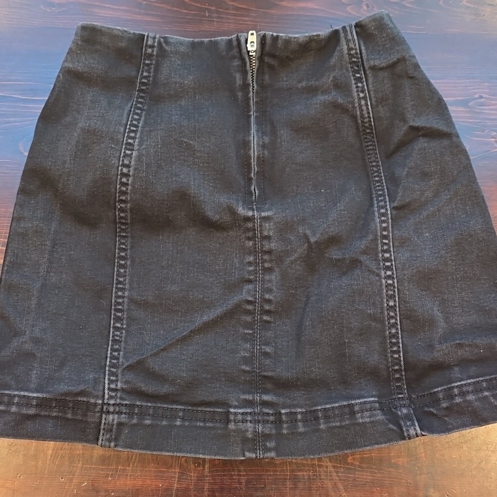 Wild Fable Charcoal Gray Denim Mini Skirt A-Line Size 00 - Picture 3 of 3